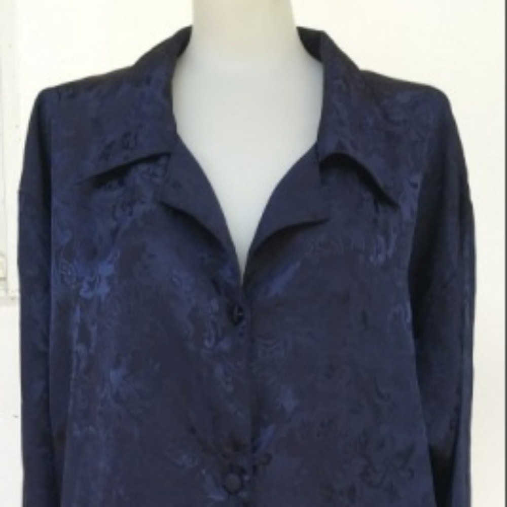 VICTORIA'S SECRET NAVY PAJAMA SHIRT SMALL S
